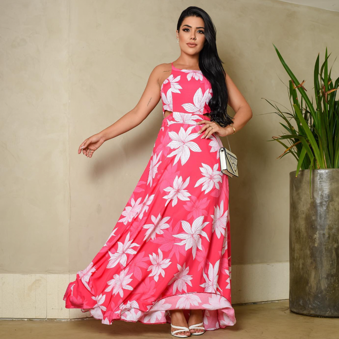 Barbie's Floral Long Dress